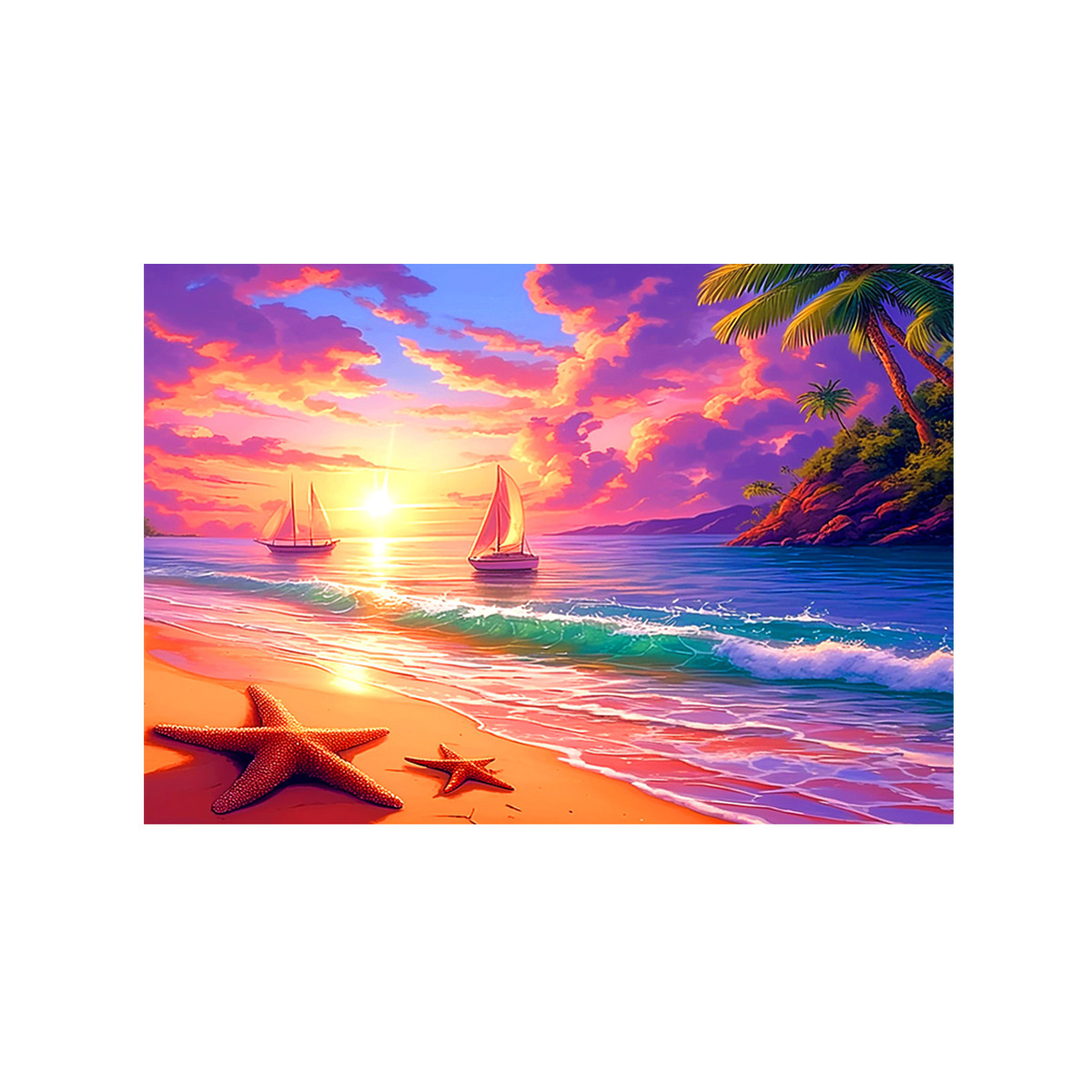Mona Lisa Real bordado cruzado hermosa playa nuevo paisaje de ensueño estético pintura decorativa de la sala de estar bordado a mano image 5