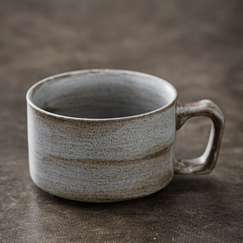 Taza de café de gres de estilo japonés hecha a mano creativa pareja taza de té retro personalizado desayuno taza de leche taza de arte
