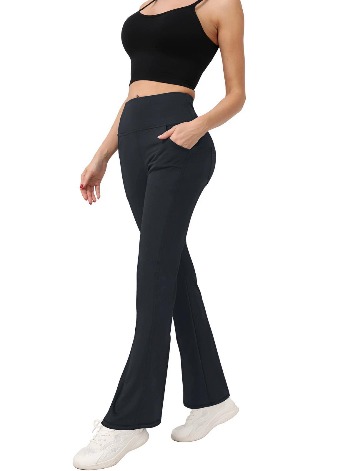 (Кросс-бордерная торговля), л leggings, спортивное туристическое нижнее белье для коррекции формы бедер, расклешенные брюки для спортивного зала, европейский стиль, новая коллекция, высокая талия
