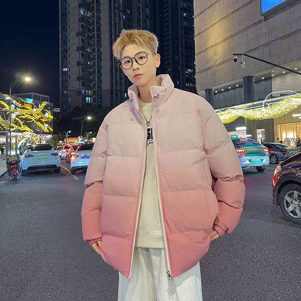 Factory direct sale】European and American style gradient cotton coat for couples, unisex warm lamb wool cotton coat, outdoor trendy brand