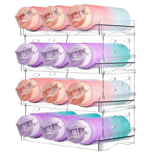 New cross-border PET transparent wine rack, water cup, drink, stackable storage rack, multi-functional folding household storage