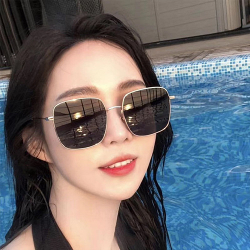 Sunglasses for Women  New Metal Sunglasses for Male Internet Celebrities Same Style Korean D Family Square Frame Sunglasses Wholesale