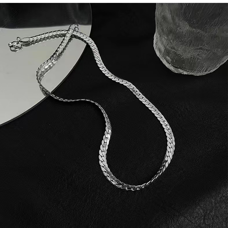 Collier cubain en acier titane pour femme inoxydable_voghion.com