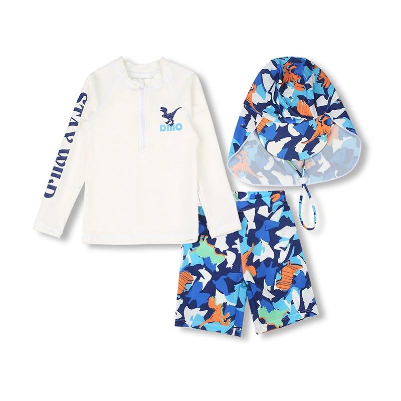 Купальник для мальчиков Трансграничный новый набор с короткими рукавами Купальник для детей Корейский быстрый сухой тренировочный костюм с длинными рукавами солнцезащитный набор