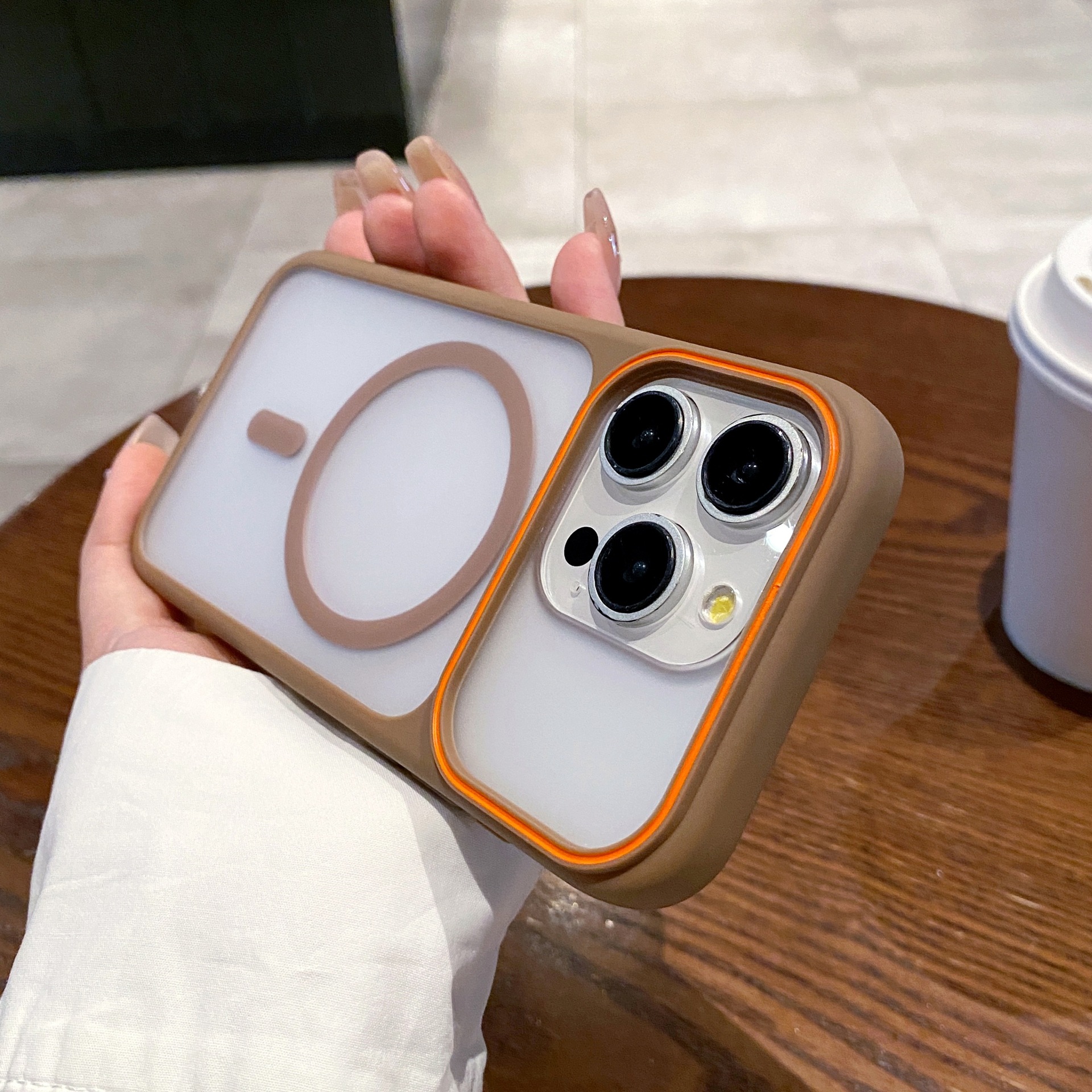 Phone Case For Iphone 16 15 Pro Large Window Full Cover Couple Style_voghion.com