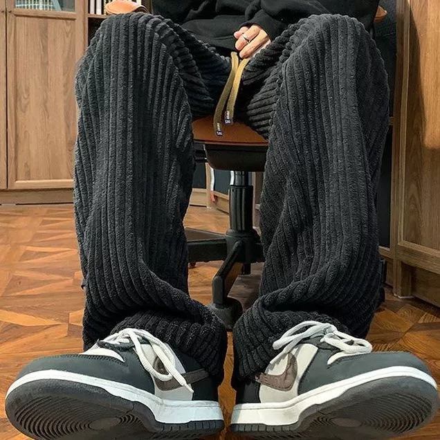 Зимние бархатные толстые брюки свободные брюки большого размера студенческие модные дикие повседневные брюки прямые брюки женские