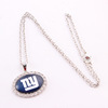 NFL32 team rugby team necklace elliptical drill drill American football team necklace Bardemo crow necklace