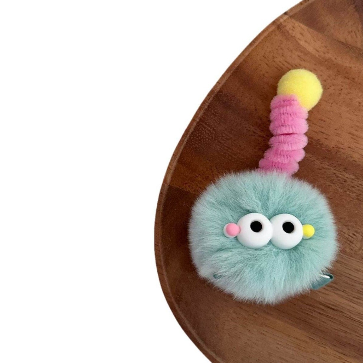 Bola de pelo pequeño monstruo torcido horquilla de palo nuevo lindo divertido suave lindo ojos grandes padre-hijo horquilla clip superior clip de pico de pato