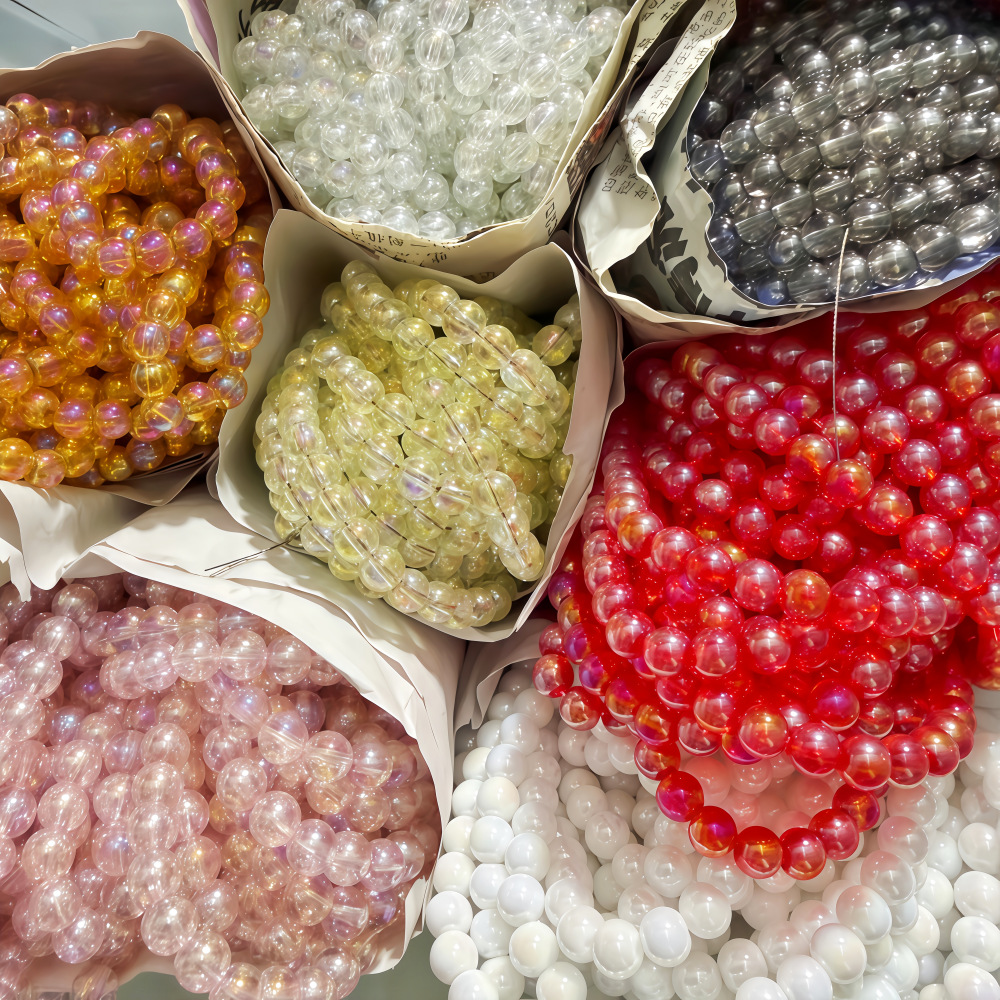 Plated Color Crystal Round Beads Crystal Round Beads with Color Plating and High Gloss DIY Jewelry
