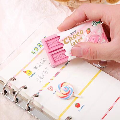 Eraser Chocolate Fruit Girly Heart Cute Editing Tool Cartoon Chocolate Fruit Shape Editing Eraser
