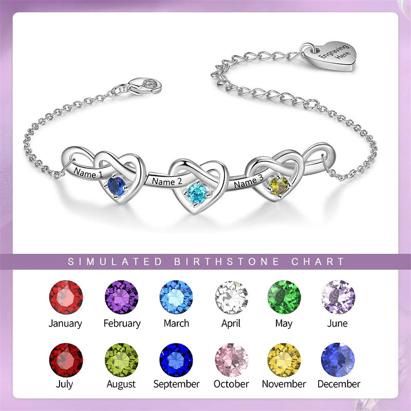 Amazon's Popular Self-Selected December Birthstone Heart-Shaped Bracelet for Women with Personalized Name Engraving for Best Friends and Sisters Amazon's Popular Self-Selected December Birthstone Heart-Shaped Bracelet for Women with Personalized Name Engraving for Best Friends and Sisters