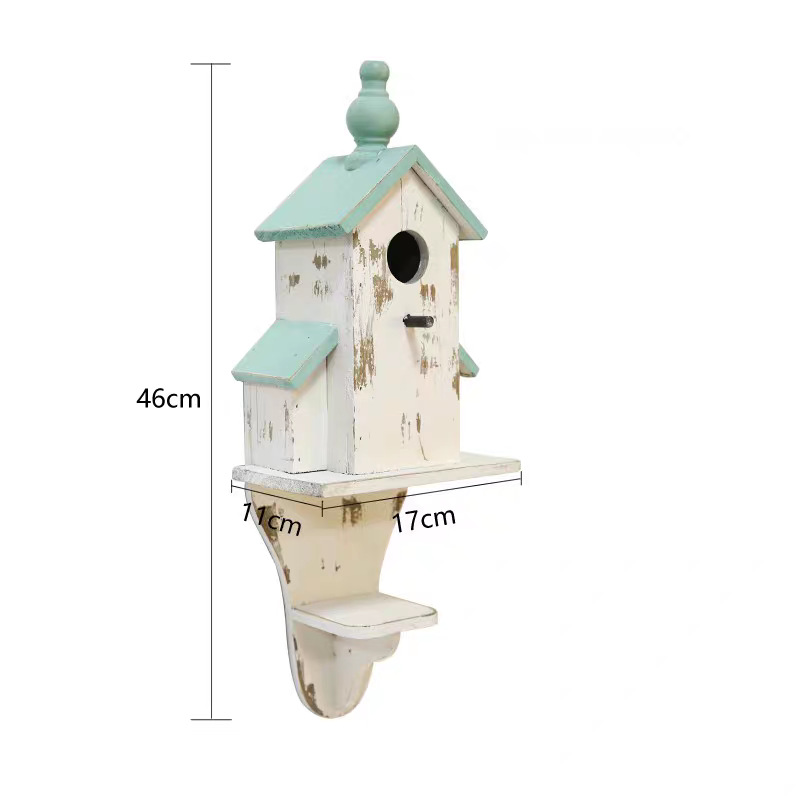 벽걸이형 단단한 나무 새집 흰색