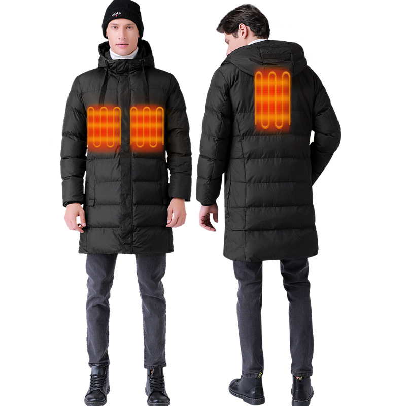 Herrenbekleidung Neue Winter dicke lange Heizmanteljacke Heizjacke Aufladen USB elektrische Heizkleidung warme Baumwolljacke_voghion.com