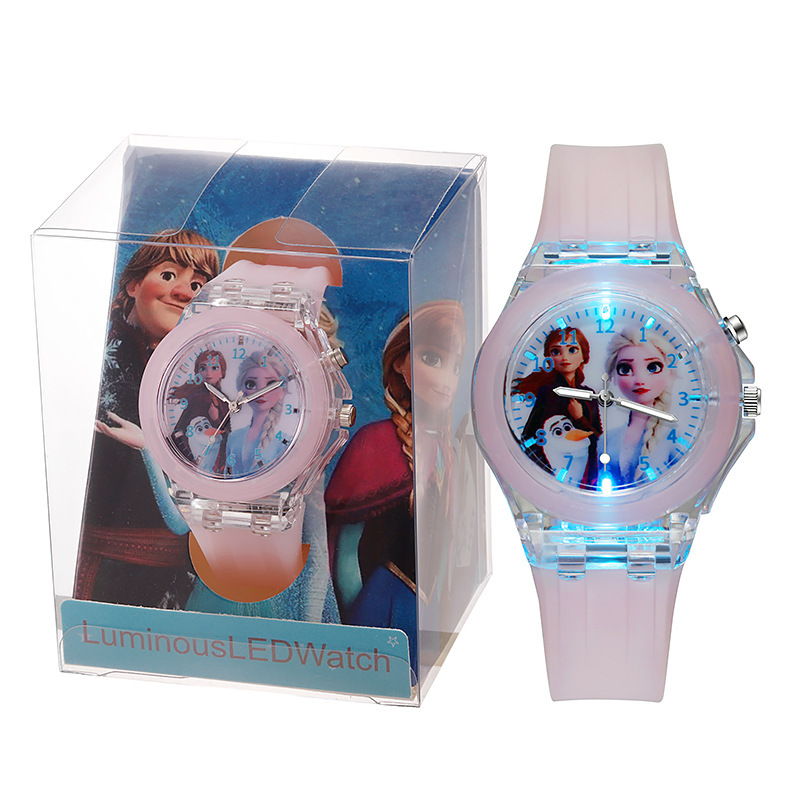 New Children's Watch Frozen Silicone Primary School Student Watch Quartz Watch Pointer Type Luminous Wholesale