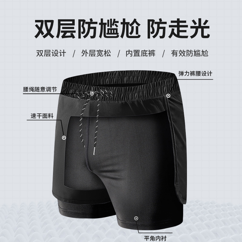 Swimming trunks for men, men's anti-embarrassment swimming trunks, double-layer loose boxer swimming trunks, men's swimsuits, quick-drying beach trunks