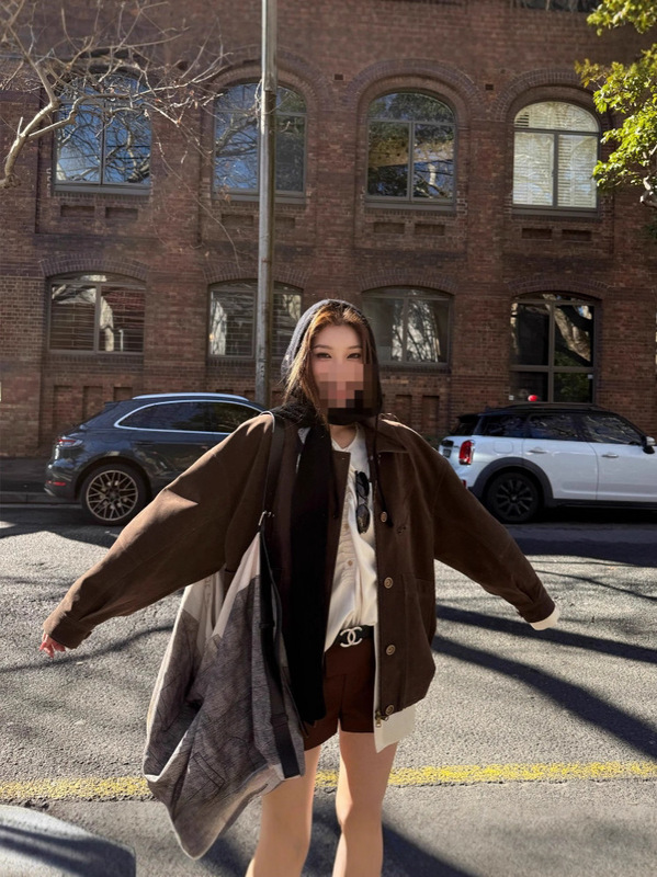 yangzifan独重工黑标系列 麂皮夹克女巨好看的早春秋季工装外套|undefined