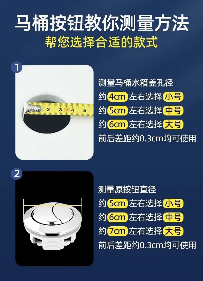 Circular toilet, double-button toilet tank, flush toilet button, flush toilet button, factory direct delivery one piece undefined