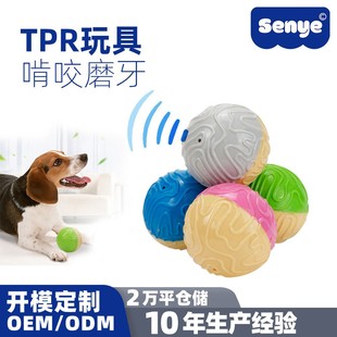 Dog Toy Ball Amazon's Popular Pet Supplies Tpr Bite-Resistant and Wear-Resistant Pet Ball Sound Dog Training Ball Carefully Selected