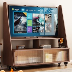 実木移動可能高型テレビキャビネットリビングルーム家庭用小戸型着地寝室プーリ付きスタンド収納物置物