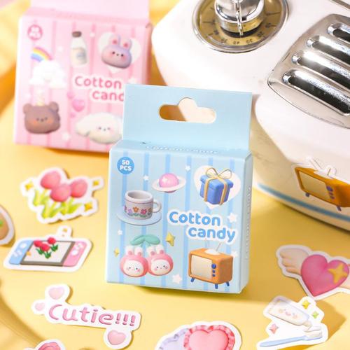 Mr. Paper boxed stickers, marshmallow series, cute cartoon small pattern sealing stickers, hand account decoration collage