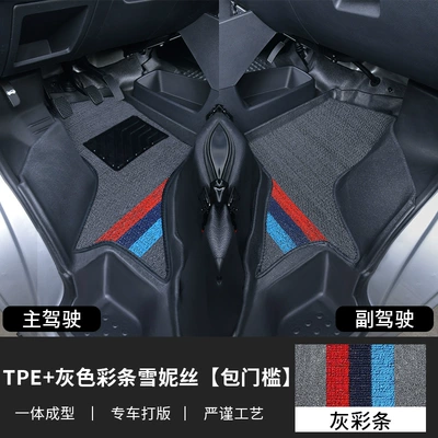 Car Floor Mats for Decoration, Modelə uyğun ayaqaltı - changan-commercial-ruixing-m60-thickened-and-wear-resistant-model-main-passenger-door-sill-tpe-floor-mats-gray-color-striped-chenille
