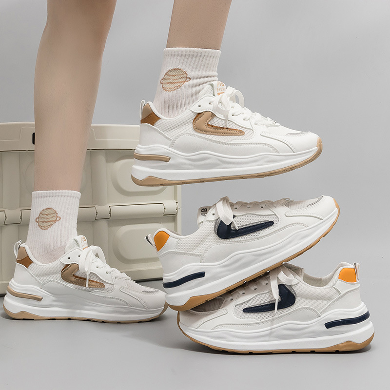 Zapatos deportivos de malla transpirable estilo coreano para mujer, zapatos deportivos informales versátiles de suela gruesa, zapatos para correr para estudiantes A1833 image 6