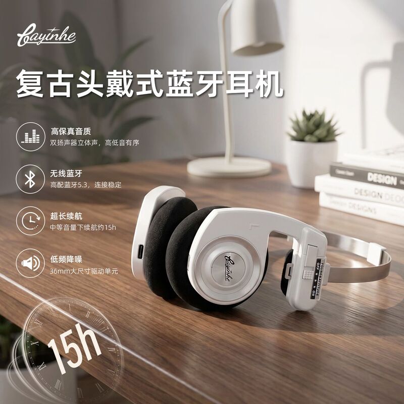 Bayin Box H1 Retro Wireless Bluetooth Headphones, Lightweight, Foldable, Earbud-Style, Long Battery Life, Hifi, Street Photography