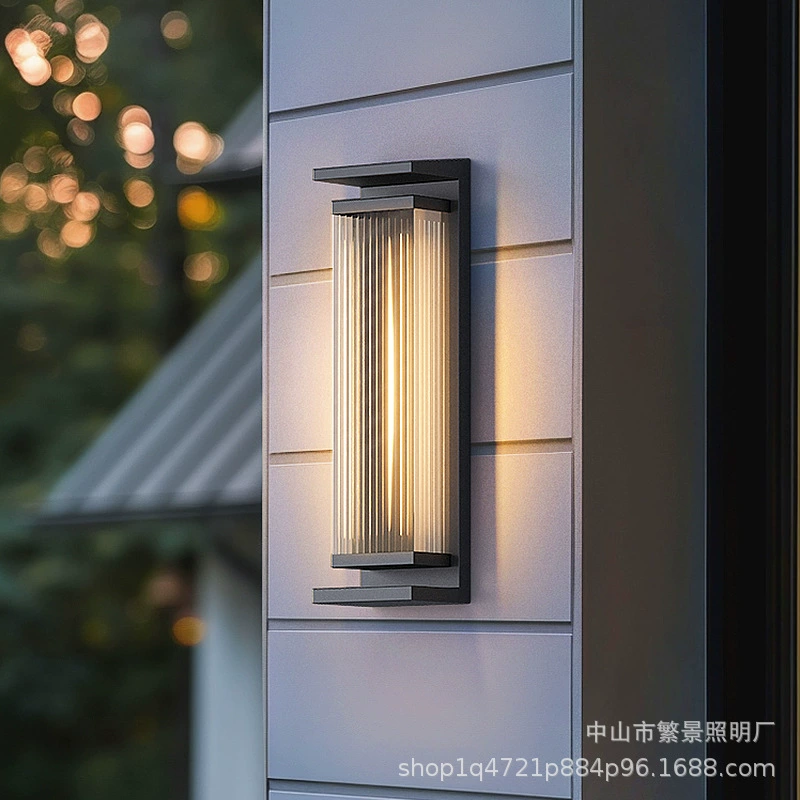Солнечная наружная настенная лампа, водонепроницаемая, для виллы, двора, сада, ворот, столба, современная длинная наружная настенная лампа