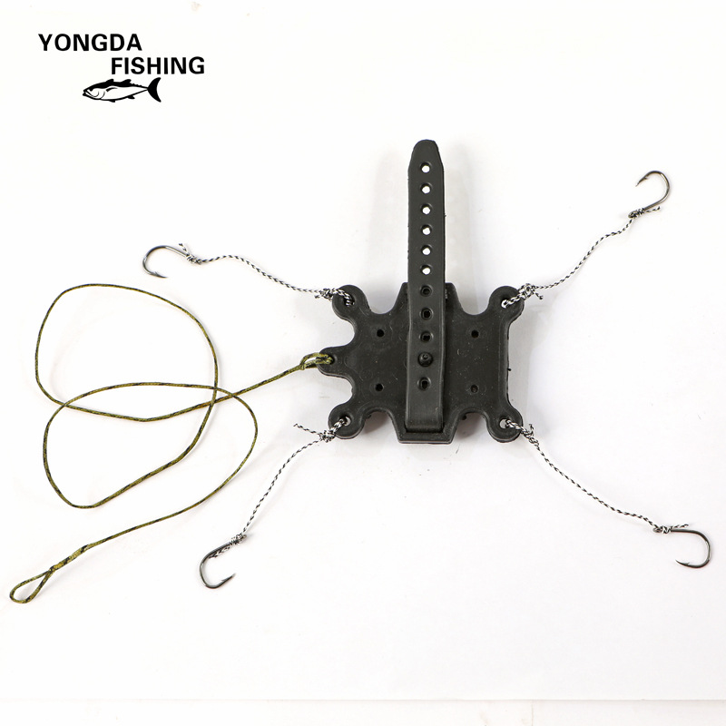 Cross-border European-style carp fishing kit with plastic hooks, bottom-anchoring bait device, feeder fishing bait device, and high-strength fishing line set
