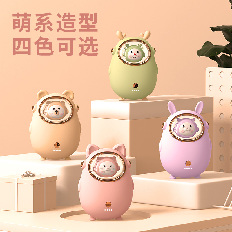 New USB Heated Hand Warmer Power Bank Fat Alien Cartoon Portable Heated Pouch Night Light Creative Heating Gadget