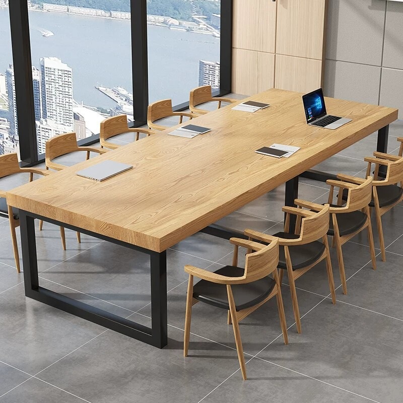 European-style solid wood table, large tabletop desk, office desk, conference table, rectangular negotiation table, simple desk, modern coffee table