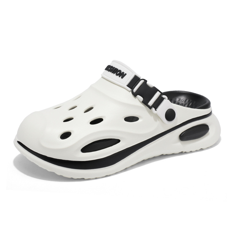 Pantuflas Baotou para hombres y mujeres, chanclas de verano, letras de tendencia, fondo de dos colores, eva, sandalias y zapatillas de playa de alta gama