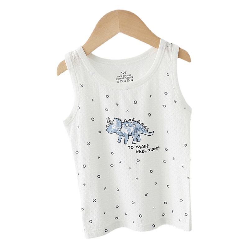 Chaleco de algodón para niños de clase A, sin hueso y sin mangas, fondo de bebé, chaleco fino en forma de corredor, uso exterior, cuello redondo jacquard, verano