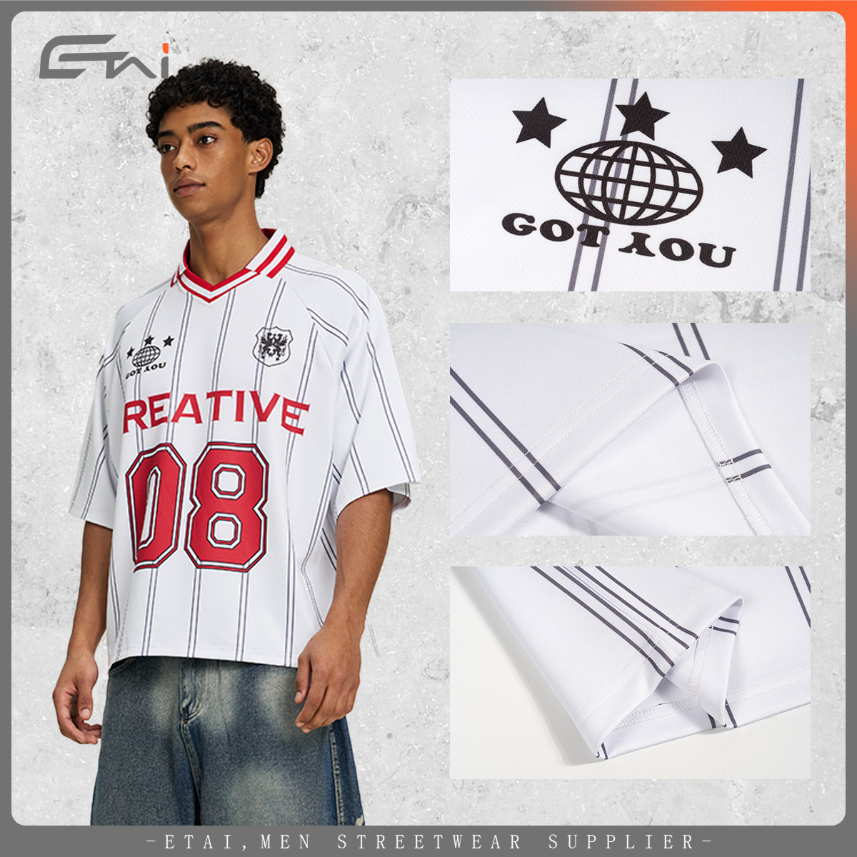 ETAI hombre de verano polo con solapa de manga corta camiseta deportiva casual de hombre americano blusa suelta image 4