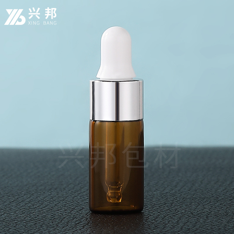 En stock botella cuentagotas 2ml 3ml 5ml botella de vidrio transparente esencia pequeña botella de muestra botella de líquido original botella de aceite esencial sub-botella
