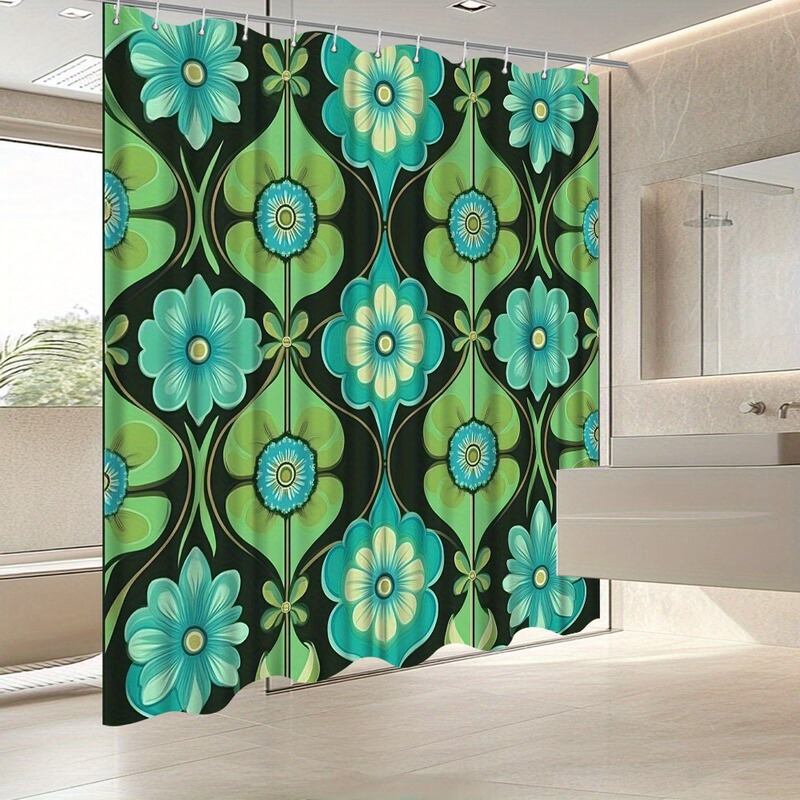 Temu Cross-Border E-Commerce Medieval Modern Floral Shower Curtain Bathroom Decoration United States Europe North America