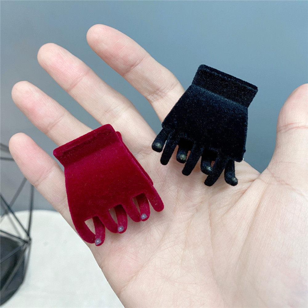 Korean Alloy Frosted Flocking Top Clip Red Small Hair Grab Side Clip display picture 3