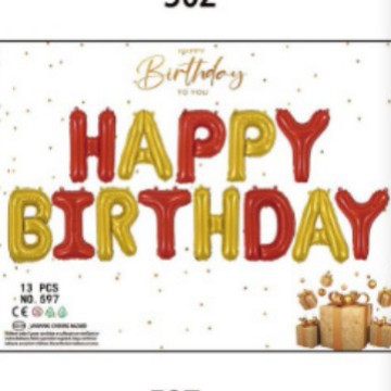 16 pulgadas película de aluminio inglés letras de cumpleaños globo HB feliz cumpleaños set de globo decoración de fiesta de cumpleaños