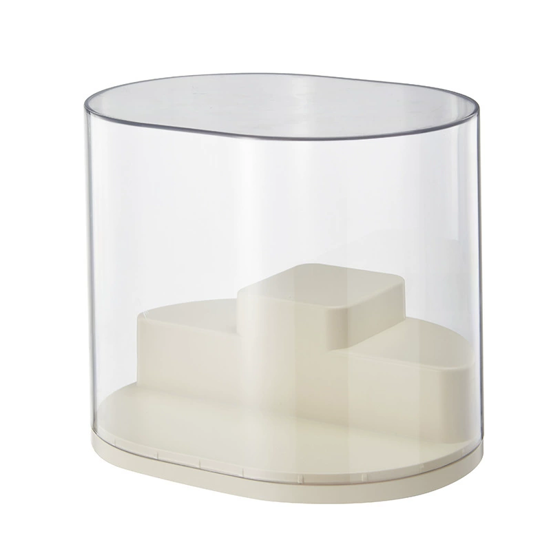 Acrylic Display Stand for Minifigures, Cream High-Transparency Case with Handle, Holds 1–6 Figures