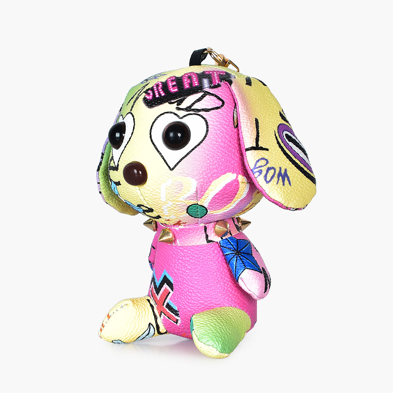 Gafas cachorro coche llavero exquisita Red Femenina perro colgante niños mochila adornos pareja llavero