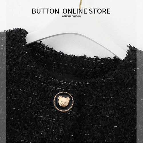 Metal buttons suit suit cuffs sweater coat flower bear golden round buttons accessories clothing accessories