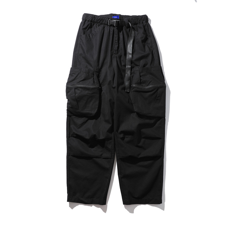 Abbigliamento maschile moda di strada design accattivante tuta multitasche ampia pantaloni dritti oversize casual alla moda da uomo_voghion.com