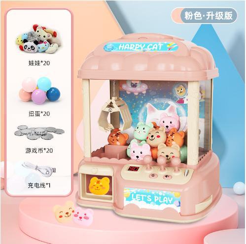 Pequeña máquina de la muñeca del mini clip del hogar de los niños que funciona con monedas huevo bola de caramelo que cuelga de juguete para niños y niñas