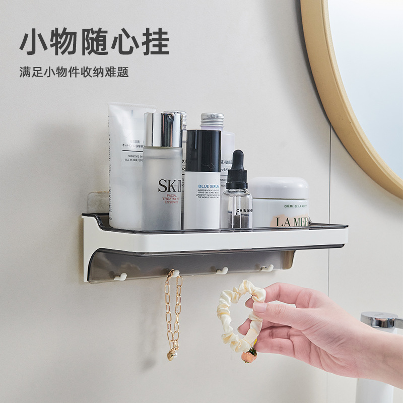 Estantes de baño, plástico, sin perforación, baño doméstico, baño de pared, lavabo, estante de almacenamiento de cosméticos