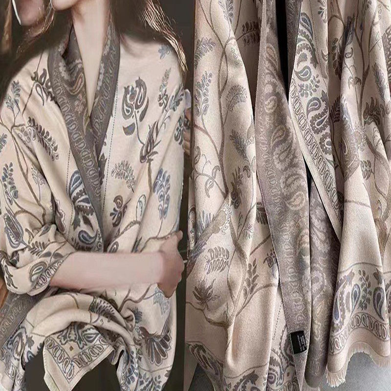 Autumn and Winter Popular Shawl Outer Wear Women's Scarf Office Blanket Imitation Cashmere Tassel Warm Scarf Live Broadcast Wholesale