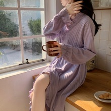 睡袍女春秋冬季甜美纯欲系带晨袍夏天薄款浴衣浴袍家居服睡衣