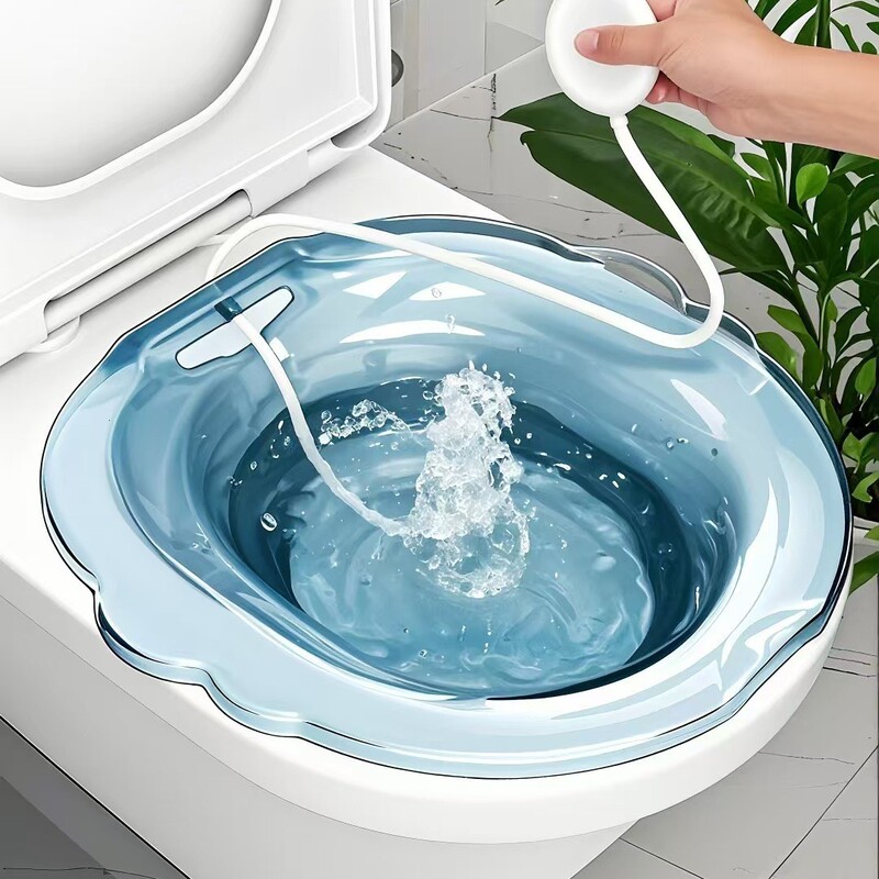 Bidet Basin for Sitting and Washing Without Squatting, Suitable for Postpartum Care, Elderly, Pregnant Women, Hemorrhoids, Steaming, and Cleaning Private Parts, Toilet Care Basin, Flushing Basin