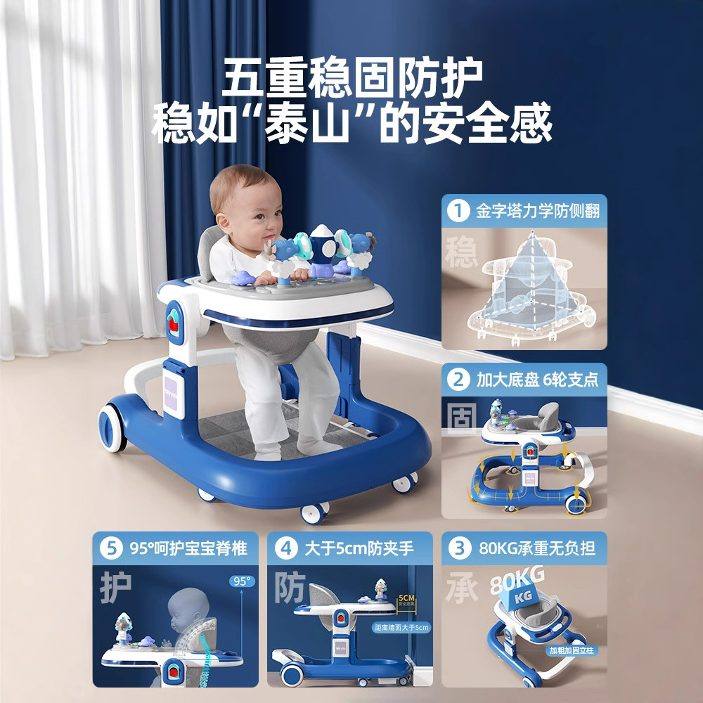 El andador para bebés y niños pequeños es anti-vuelco durante 6-18 meses.