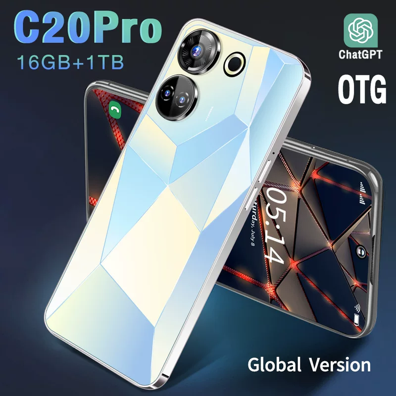 Большой мобильный телефон Pro, для импорта, C20, широкий экран, 3"