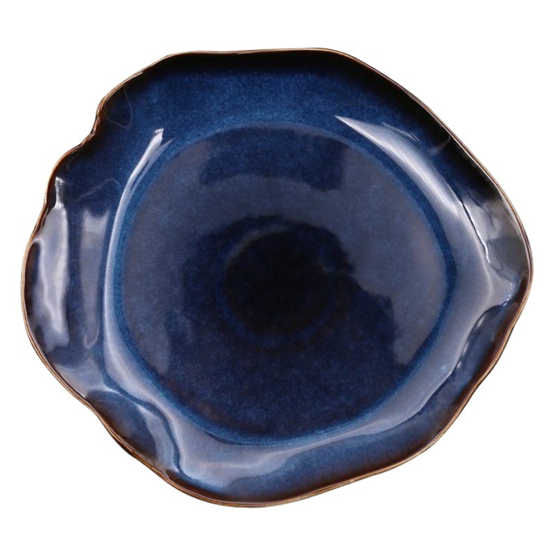 Cambio de horno plato de comida occidental plato de cerámica irregular tazón de sopa tazón de verduras tazón de ensalada plato japonés vajilla